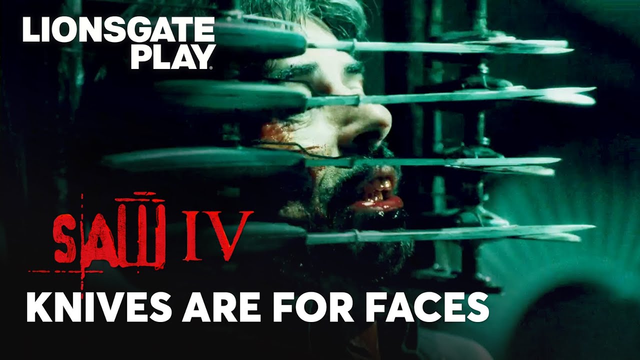 Knives Are For Faces Scene | Saw IV | Knife Chair Trap Scene | Tobin Bell  @lionsgateplay