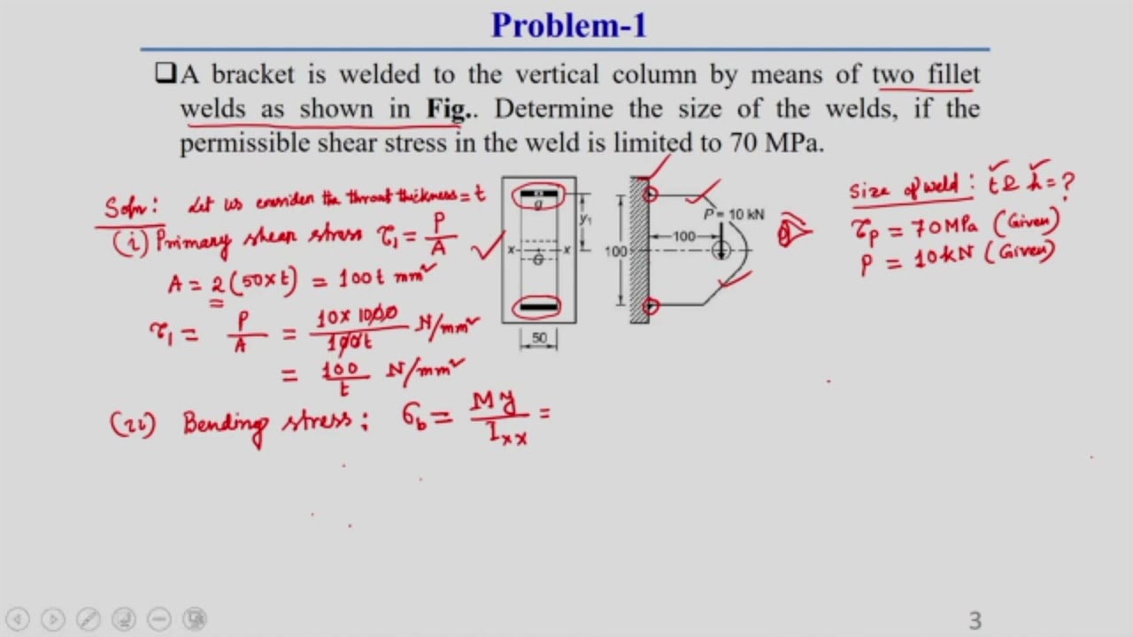 26: Welded Joints Static Analysis (Welded Joint Subjected to Bending Moment 1 #CH27SP #swayamprabha
