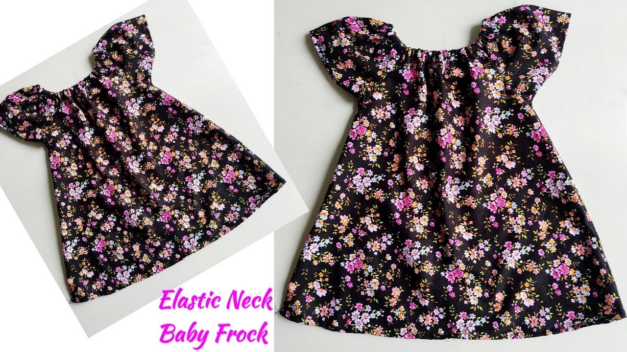 Very Easy Elastic Yoke Baby Frock Cutting and stitching | Yoke Baby Frock Cutting and stitching