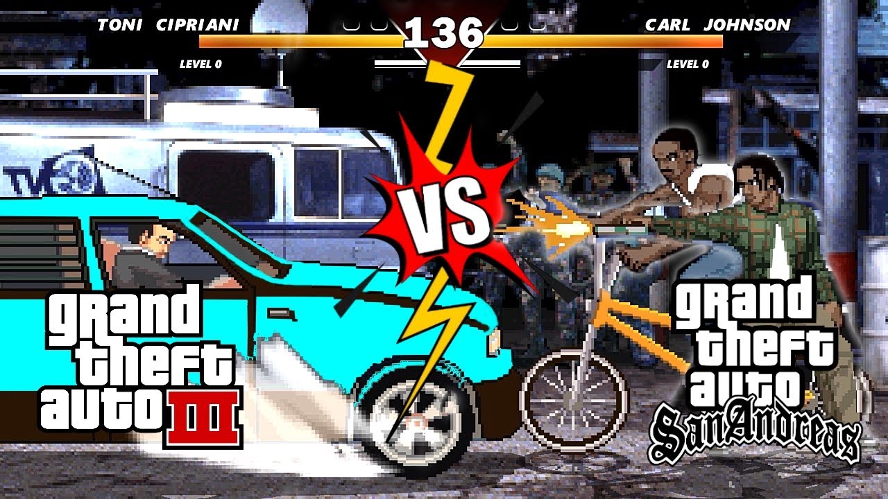 TONI CIPRIANI (GTA 3) vs CJ (GTA SA)! HIGH LEVEL INSANE EPIC FIGHT!