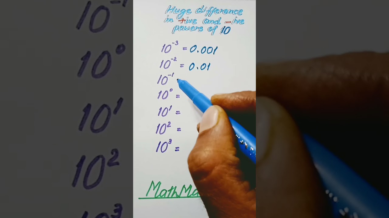 Positive and Negative powers of 10#MathMarrow#Math shorts#