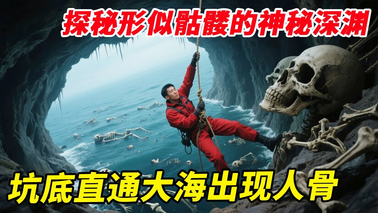 探秘形似骷髅的神秘深渊，难道坑底直通大海，海中竟出现人的骨头！【户外小北哥】