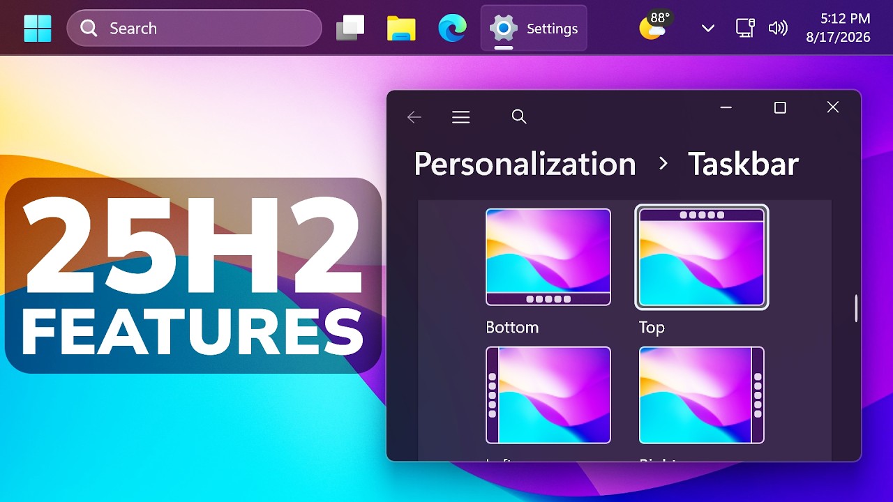 Как включить все новые функции в Windows 11 25H2: масштабное летнее обновление 2026 года (KB5120998)