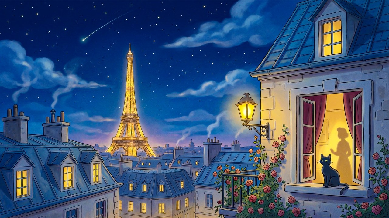 Oldies playing in another room, it's a great 1950s paris night | classical music to relax & sleep