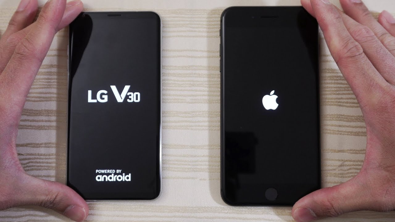 LG V30 vs iPhone 8 Plus - Speed Test! Is the iPhone 8 Slow?! (4K)