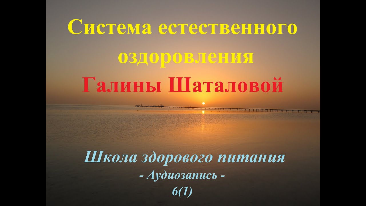 Лекция Галины Шаталовой (Школа здорового питания (занятие 6(1))