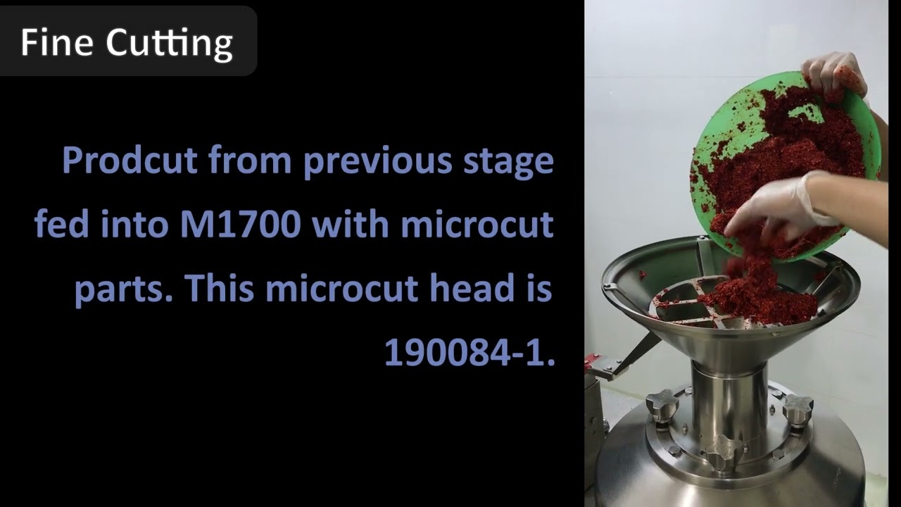 Dried chilli 2 stage cutting on the Urschel® Comitrol® Model 1700