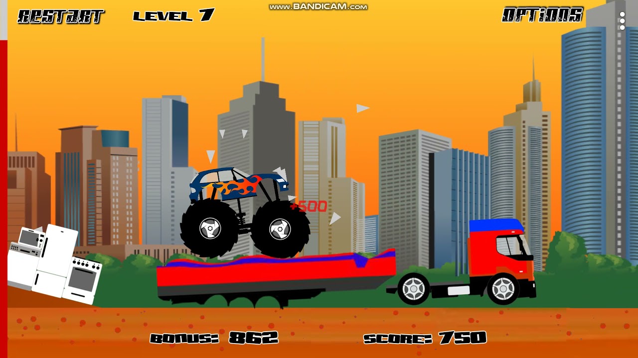 Monster Truck Destroyer | Walkthrought Levels 1 All 12 - Completed Game