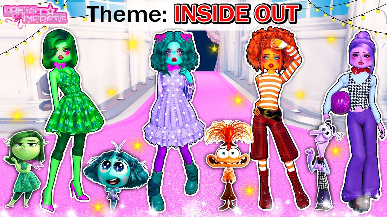 Покупка тем персонажей INSIDE OUT в разделе &laquo;Платья&raquo;, чтобы произвести впечатление | Roblox Prett...