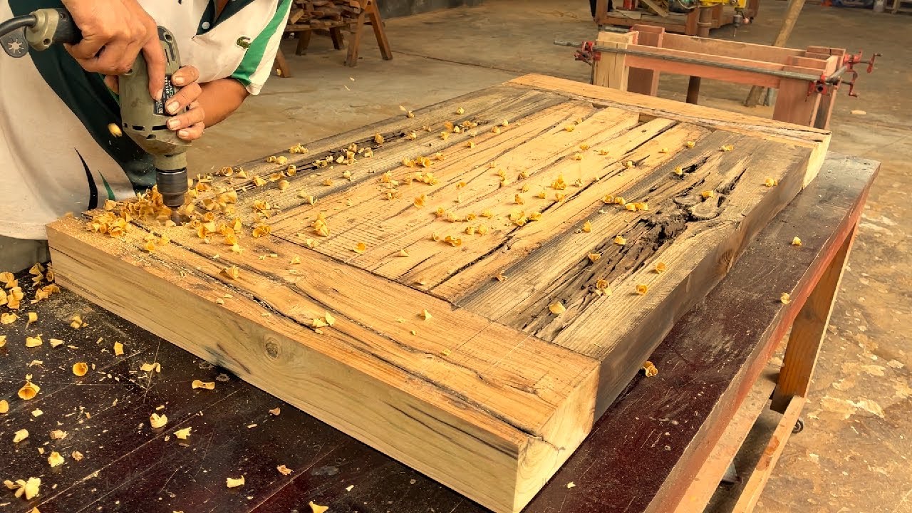 Recycled Old Shipwood - Creates A Black Rectangular Table With Four Super Sturdy Legs