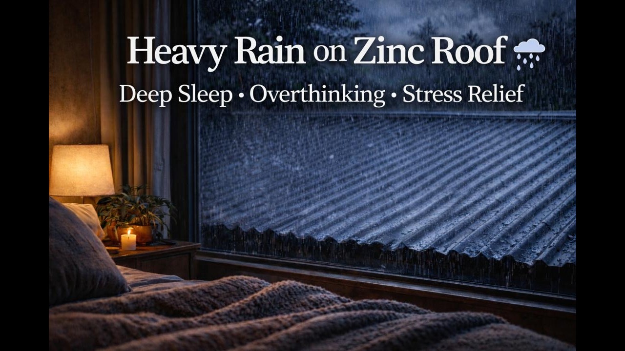 Rain on Zinc Roof in the Night | Calm Your Mind & Drift to Sleep