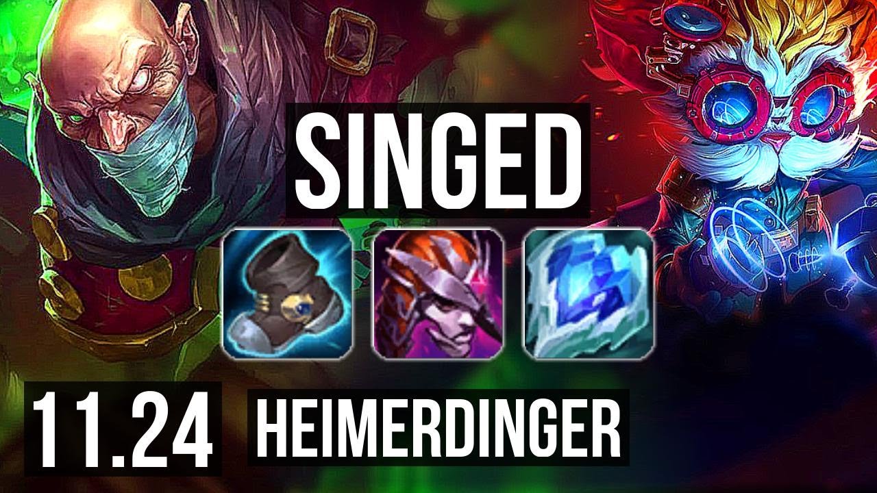 SINGED vs HEIMERDINGER (TOP) | 800+ games, 4/2/11, 1.1M mastery | EUW Master | 11.24