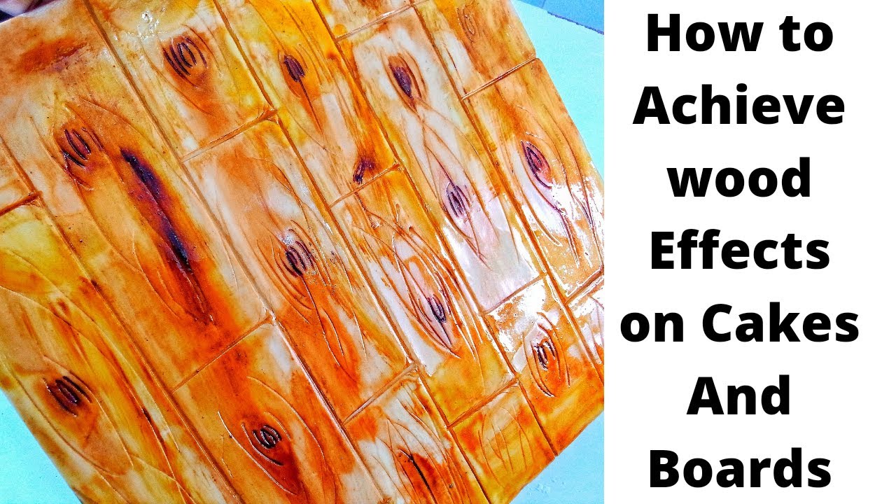 How to make wood effect on a cake |Easy wood effect on cake board| Fondant Decoration tutorial