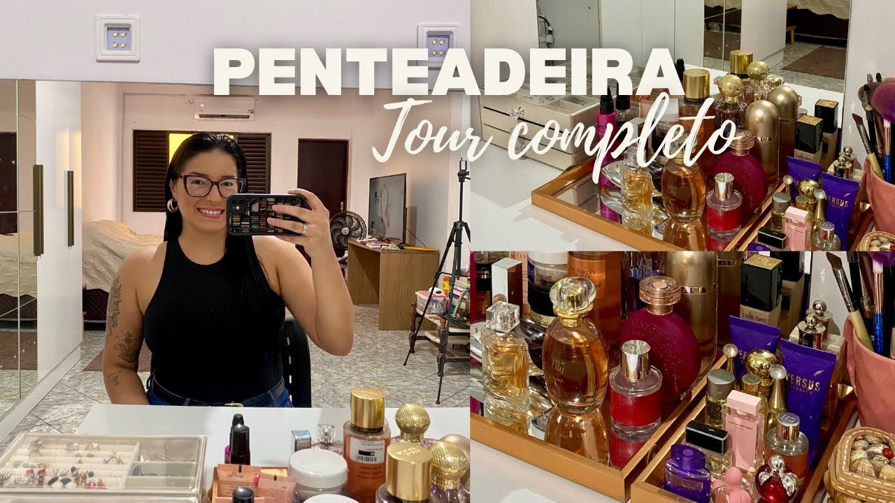 Tour completo pela minha penteadeira + makes 🎀🪞