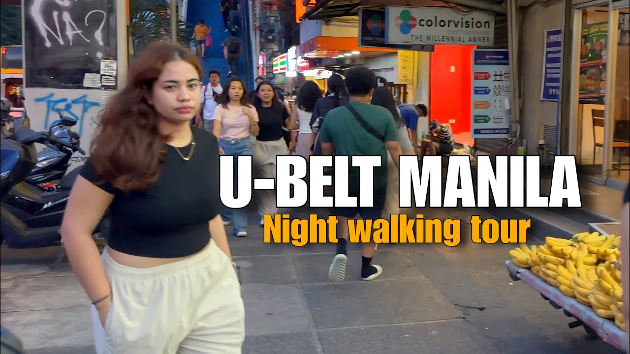 NIGHT WALKING TOUR ALONG ESPA&Ntilde;A BLVD UNIVERSITY BELT MANILA CITY, Philippines [4k]