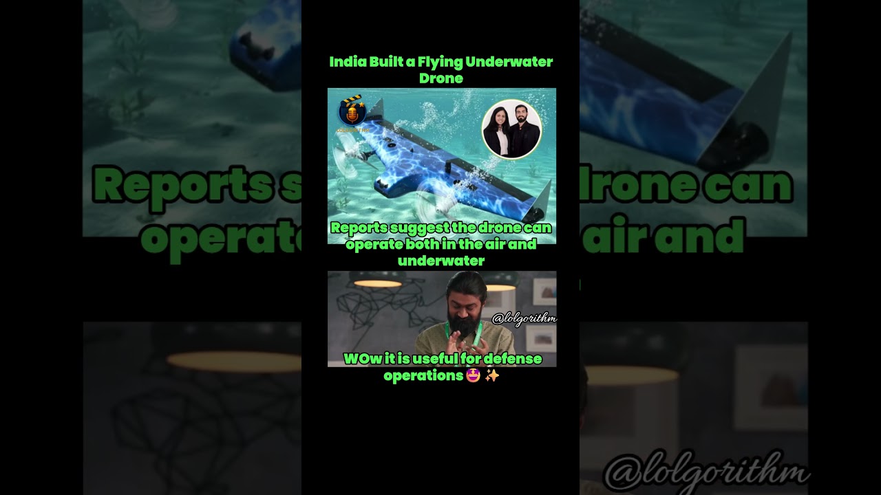 India&rsquo;s New Drone Can Fly AND Go Underwater #trending #lolgorithm #drone #technology