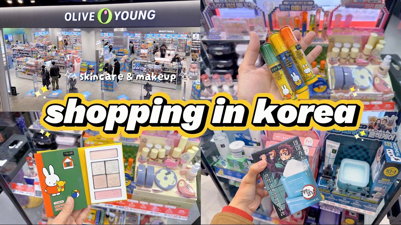 shopping in korea vlog 🇰🇷 skincare & makeup haul 💛 Miffy collection! 올영세일