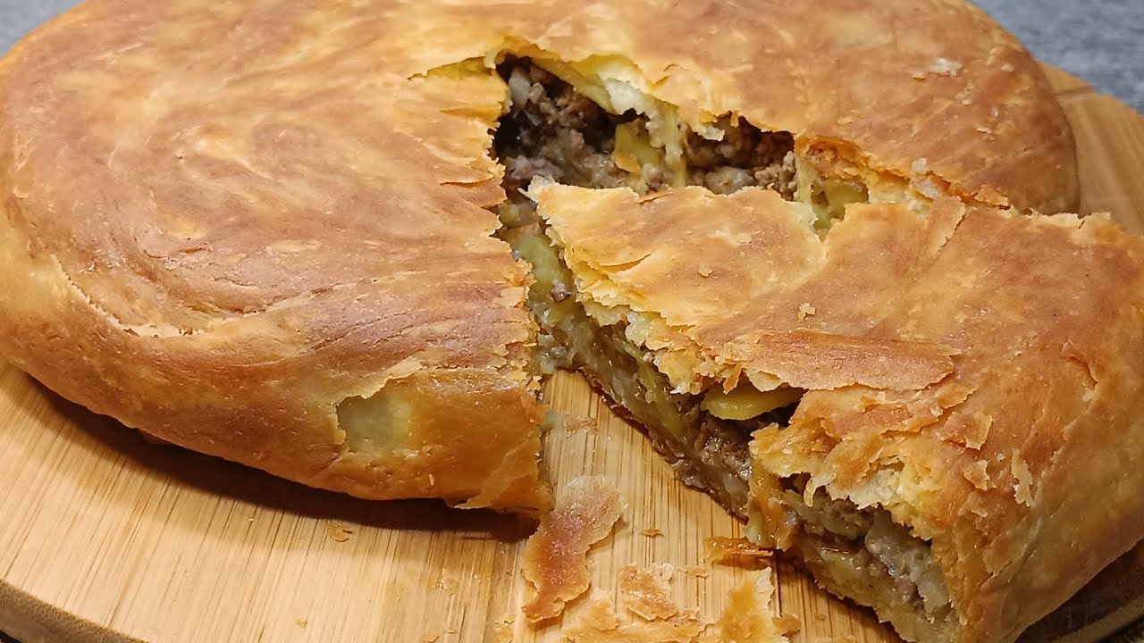 ПОПРОБУЙТЕ ЛЕЗГИНСКИЙ СЛОЕНЫЙ ПИРОГ «ЦКАН» С МЯСОМ И КАРТОФЕЛЕМ —  ВЫПЕЧКА, ХРУСТИТ НА ВЕСЬ ДОМ!✔️