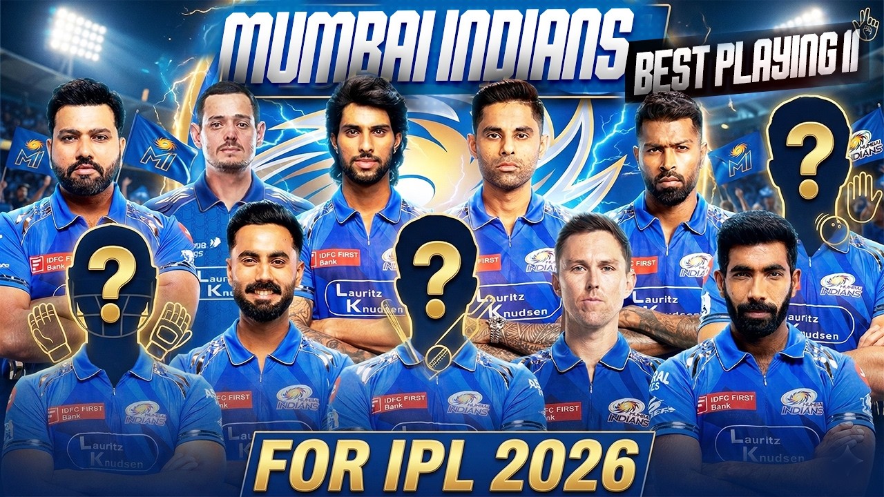 IPL 2026 : Mumbai Indians Best Playing 11 for IPL 2026 | MI Playing 11 2026 | MI Playing 11 vs KKR