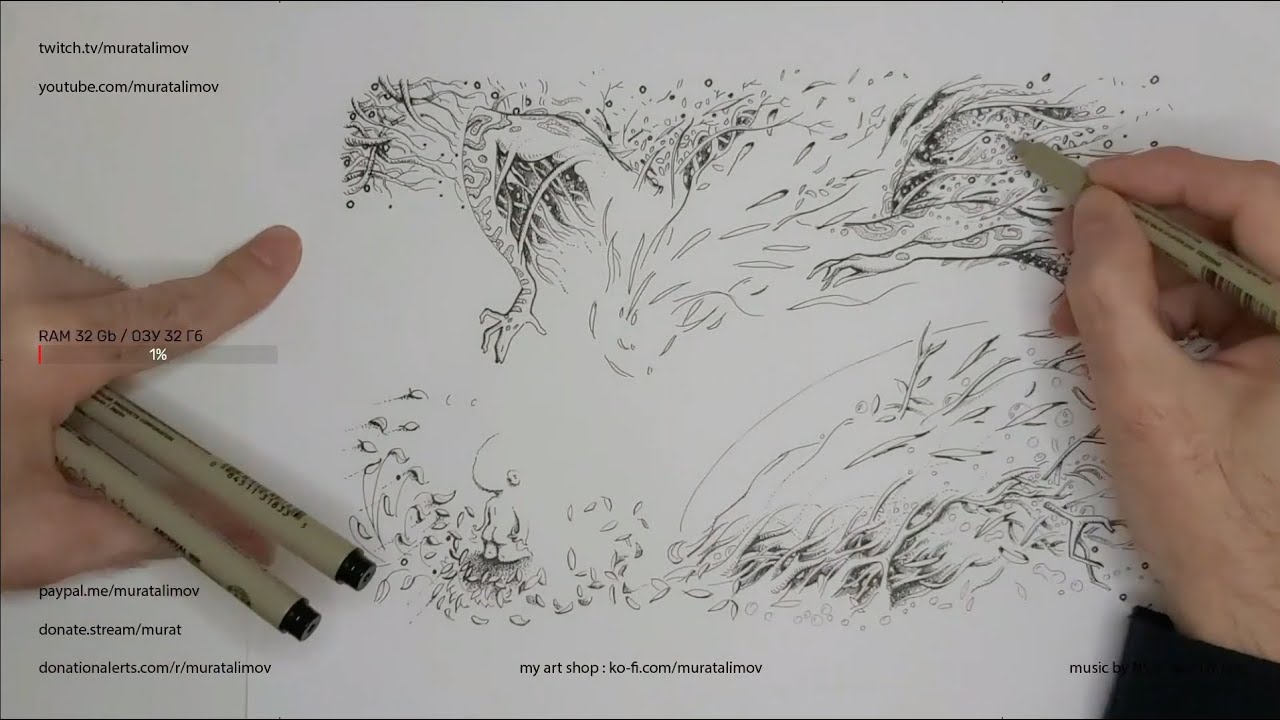 #038 Клип, арт стрим. Лес | Clip, art stream. Forest | Murat Alimov