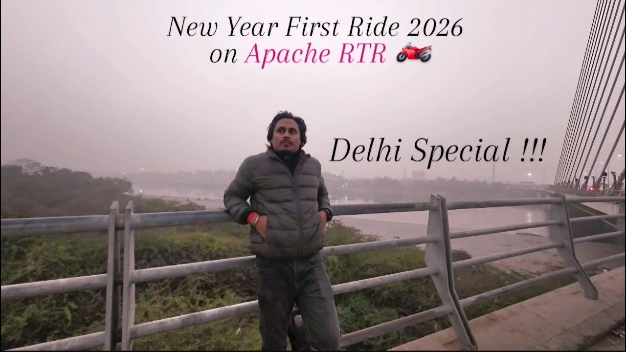First Ride of the New Year 2026 on Apache RTR 160 | Signature Bridge Delhi