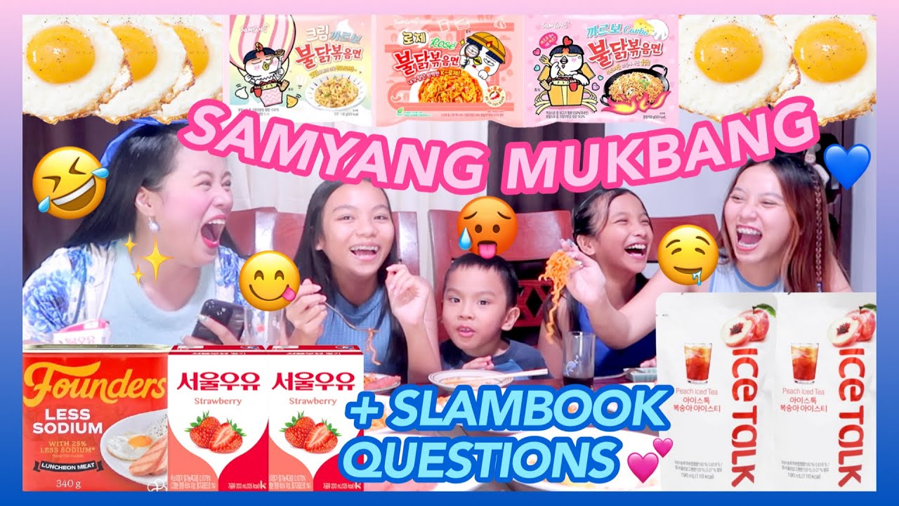 SAMYANG SPICY NOODLES MUKBANG 🥵🔥🌶️ + SLAMBOOK QUESTIONS (GET TO KNOW SHEIKHA AKA TETA & DOS MORE ✨)
