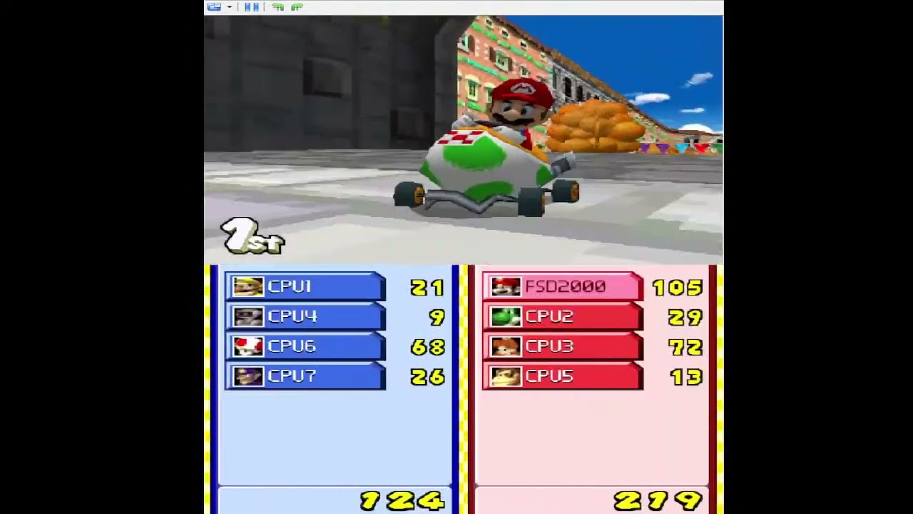 MARIO KART DS (NDS) ALL CUP TOUR 150CC CPU HARD BLUE TEAM VS. RED TEAM 1-2-23