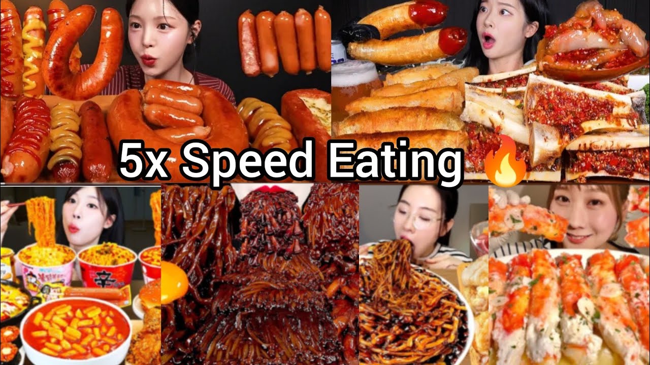 5x Speed korean mukbang | BEST FOOD COMPILATION | ASMR MUKBANG | Satisfying Eating Sound 🥵😱🔥