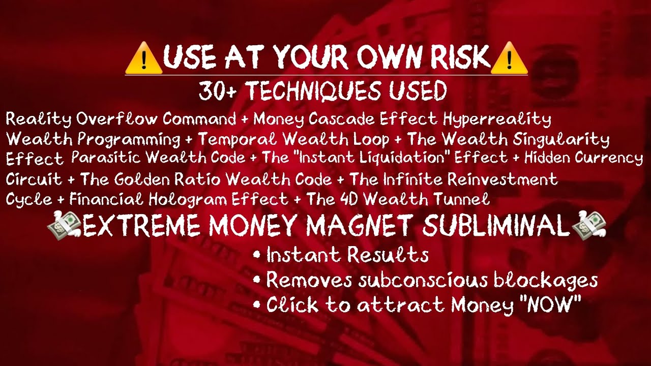 ⚠️💸Money Glitch Subliminal | 30+ Powerful Techniques used {Listen Once & Watch Your Wealth Explode}