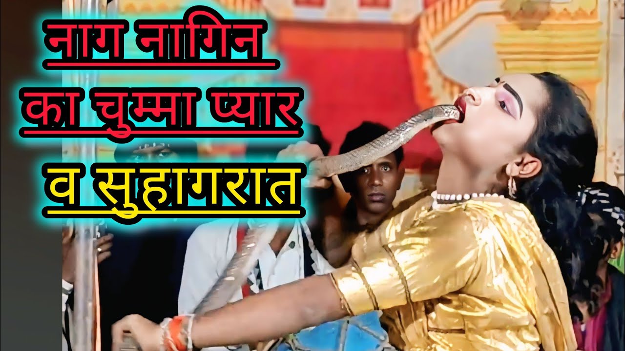#nagindance नाग नागिन का चुम्मा प्यार हुआ सुहागरात //असली नाक को भरा मुंह में binda Ganj ki nautanki