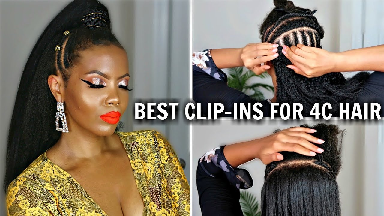 YES! HOW TO STYLE 4C NATURAL HAIR W/ BLOW OUT CLIP INS | HALF UP HALF DOWN HERGIVENHAIR| TASTEPINK