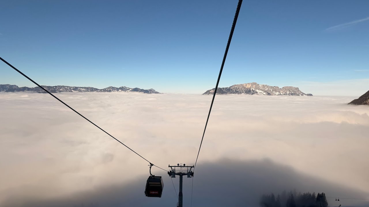 Mit der Jennerbahn raus aus dem Nebel ab in die Sonne 