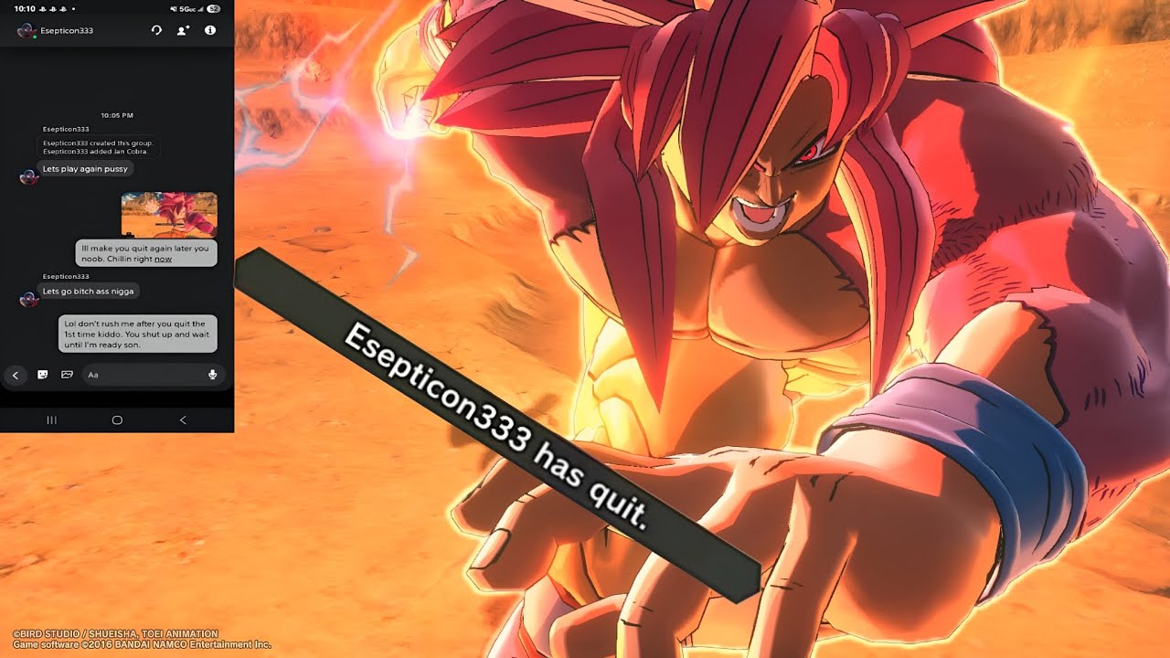 Salty Loser Rage Quits and comes back to Yapp - DBXV2
