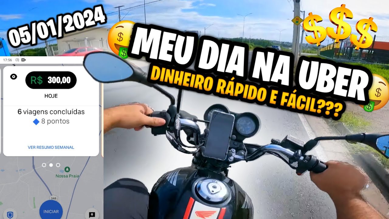 MEU PRIMEIRO DIA NA UBER EM 2024!💲(Uber moto, Uber flash, Uber entregas) FAN 150 ESDI NAS ENTREGAS