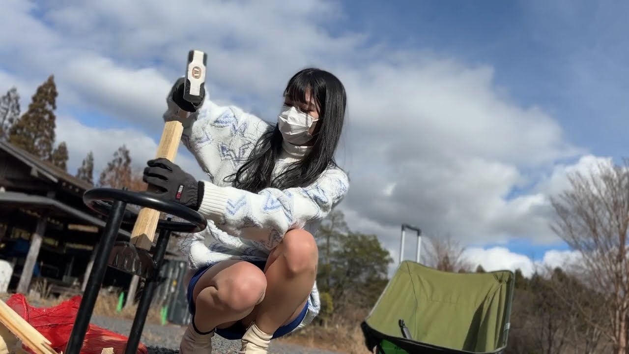 ミニスカ女子キャンパー　日本一周ゴール　#camping #キャンプイン
