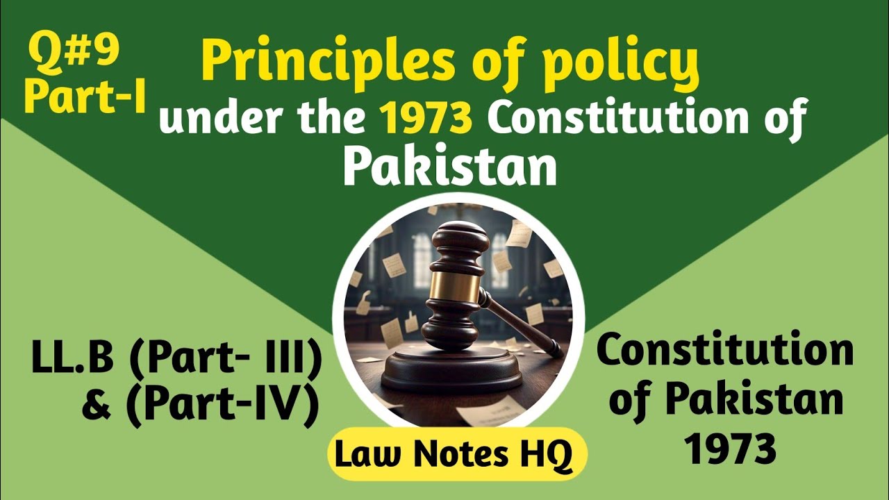Principles of Policy || in 1973 constitution of Pakistan