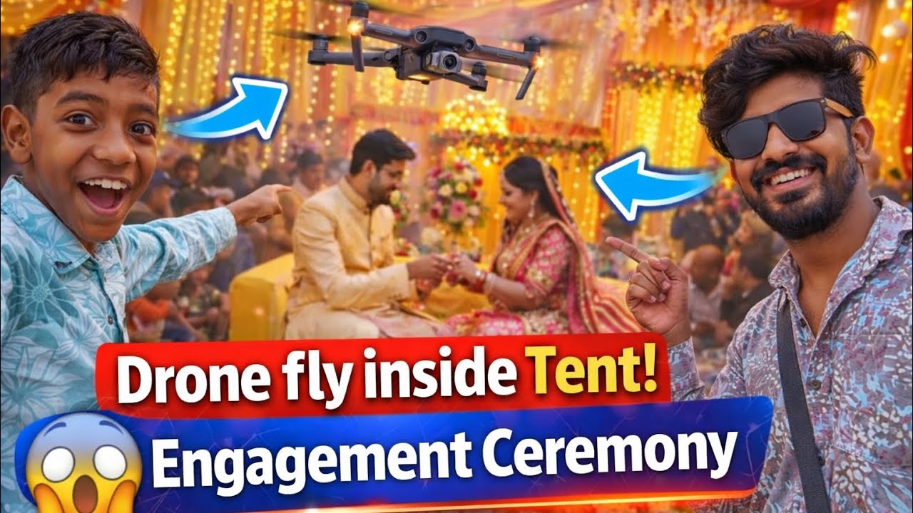 Tent ke Ander Drone fly 😱|| engagement ceremony|| टेंट के अंदर ड्रोन फ्लाई 😱||#funnyvlog 