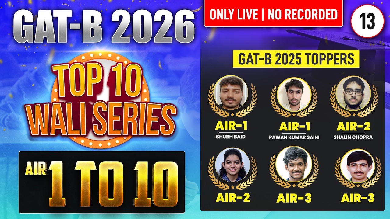 GAT-B 2026 | Top 10 Wali Series | Lec-13 | IFAS