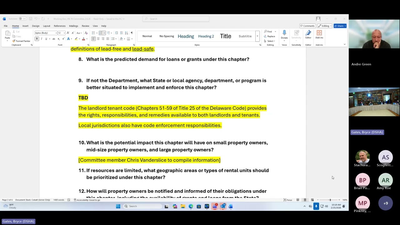 Lead-Based Paint Remediation Certification Committee 02-25-26 Meeting