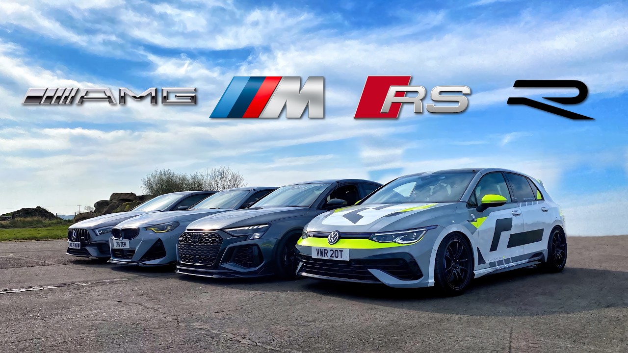 THE FASTEST TUNED HOT HATCH 2.. A45S v RS3 v M240I v GOLF R