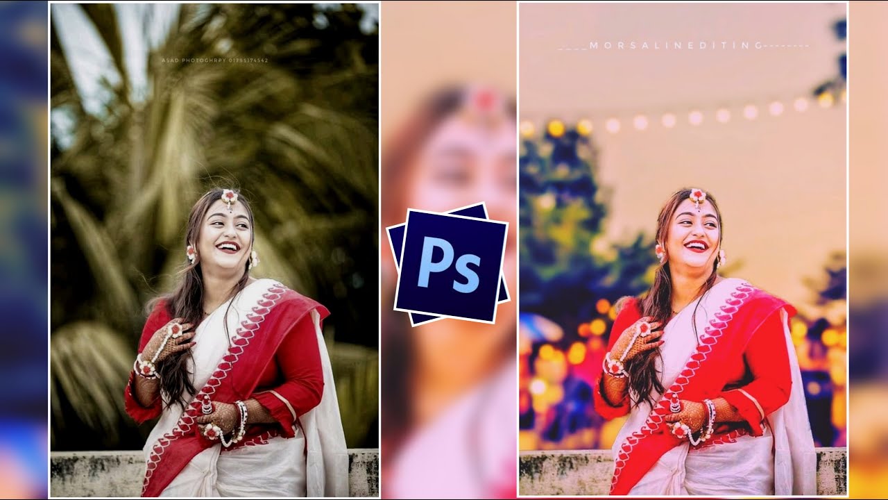 Natural Manipulation Background Change in mobile PS touch||Step by step photo retouching tutorial