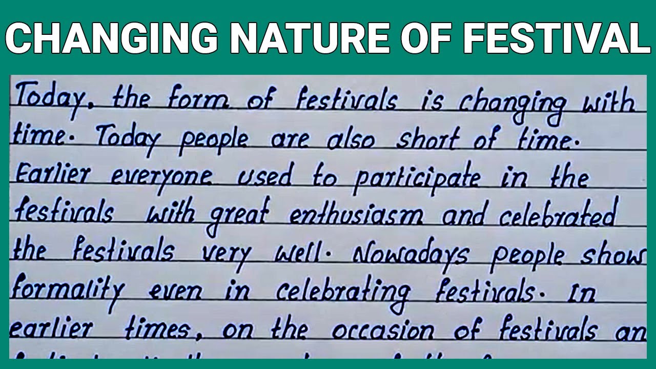 Changing Nature of Festival English Essay | Write English Essay on Changing Nature of Festival