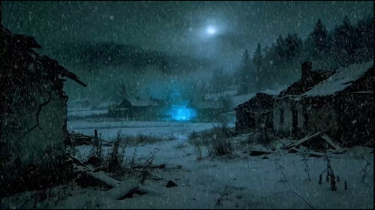 Blizzard Night in Complete Isolation Village | Snowstorm Sound For Deep Sleep 