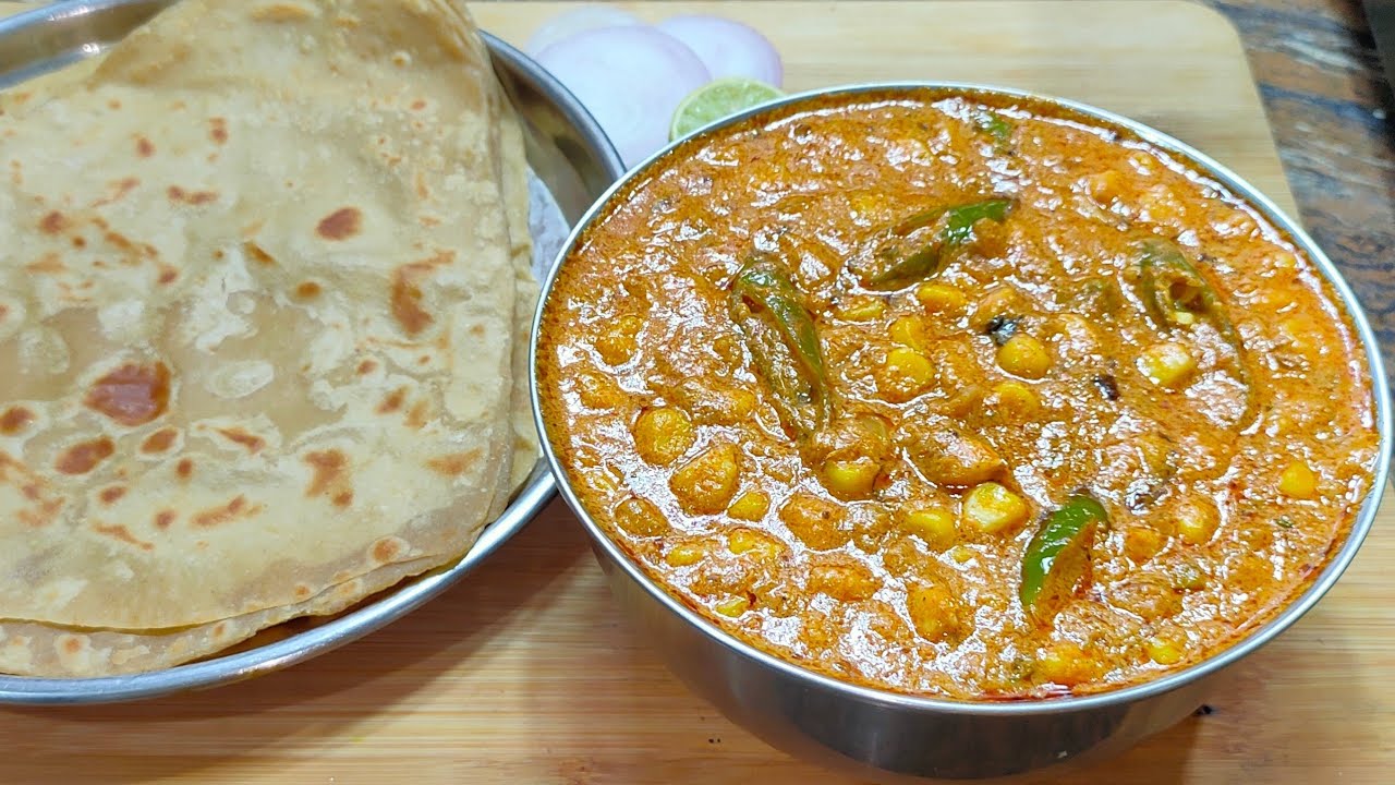 రెస్టారెంట్ స్టైల్ స్వీట్ కార్న్ మసాలా కూర మరియు మెత్తని చపాతీలు|Sweet Corn Masala|Layered Chapathi