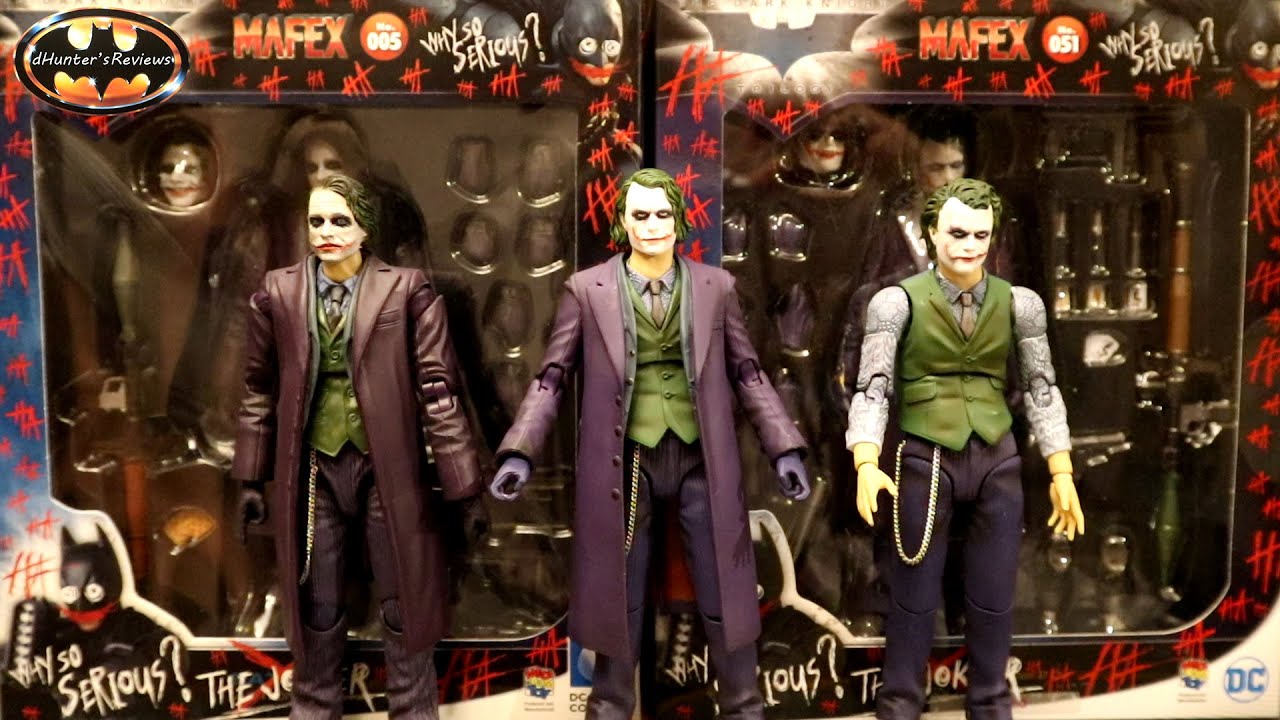 Mafex Joker 2.0 The Dark Knight Heath Ledger Batman Action Figure Review & Comparison