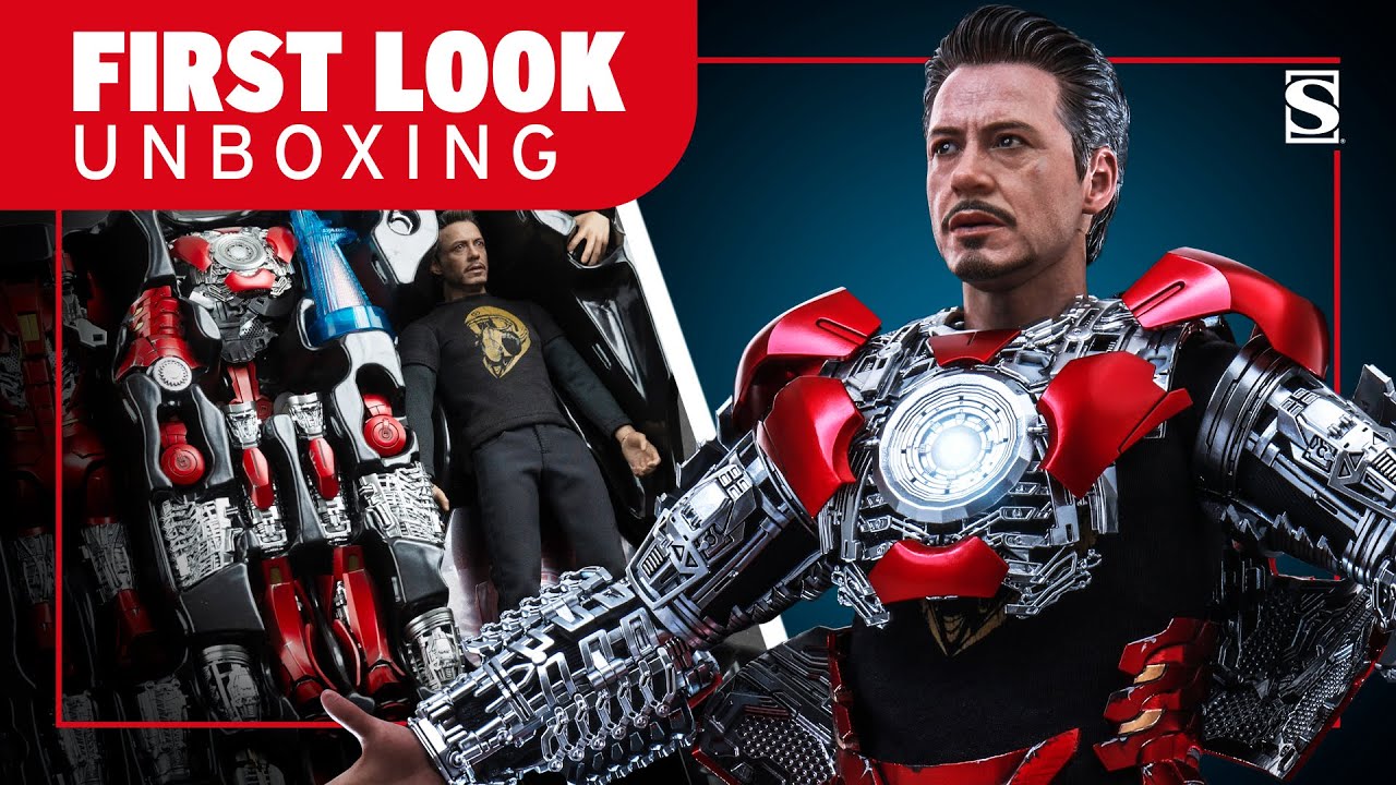 Hot Toys Iron Man Tony Stark Suit-Up Mark 7 Figure Unboxing | First Look