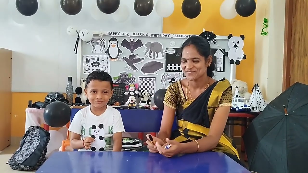 Happy Kidz - Black and White Day celebration #colorsforkids #school #joyfullearningforkids#activity