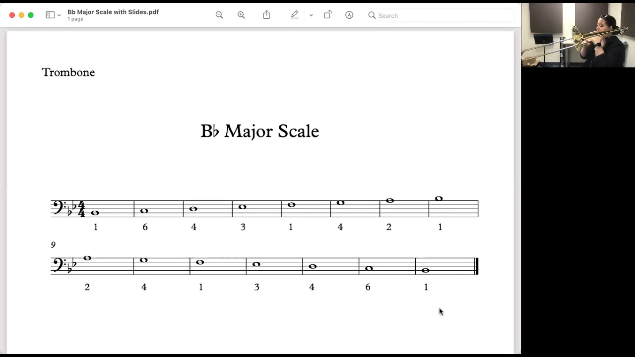 Bb Major Scale -- Trombone