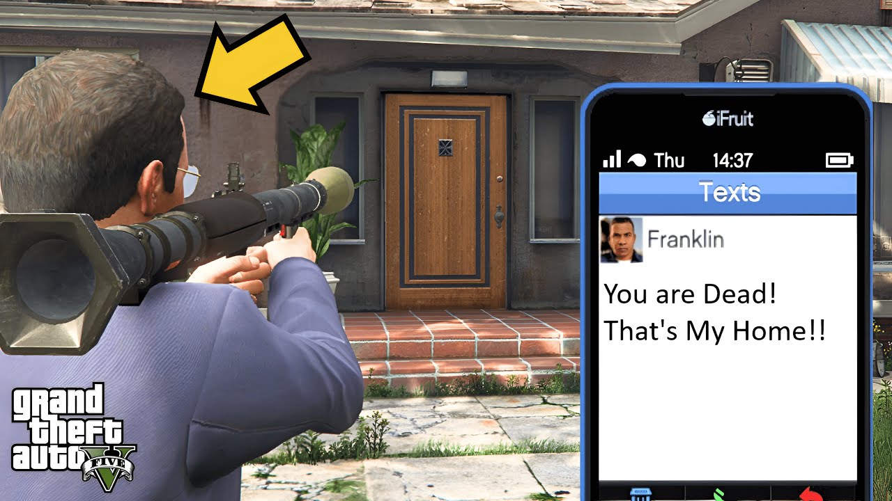 What Happens if You Shoot Rockets at Franklin's Old House in gta 5