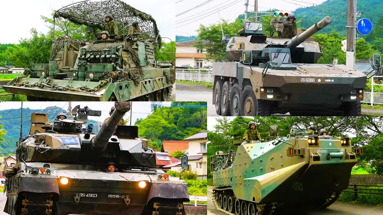 【4K】玖珠戦車道に陸上自衛隊車両オールスター？登場。 I was able to see a variety of Ground Self-Defense Force vehicles.